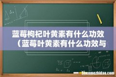 蓝莓叶黄素有什么功效与作用 蓝莓枸杞叶黄素有什么功效