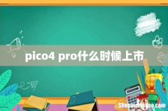 pico4 pro什么时候上市