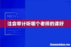 注会审计听哪个老师的课好