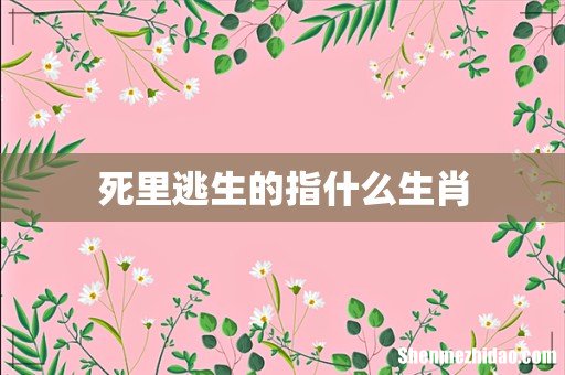 死里逃生的指什么生肖