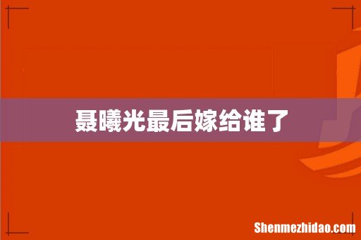 聂曦光最后嫁给谁了