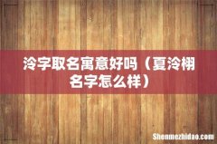 夏泠栩名字怎么样 泠字取名寓意好吗