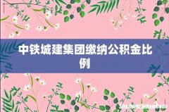 中铁城建集团缴纳公积金比例