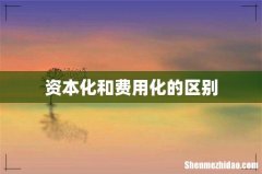 资本化和费用化的区别