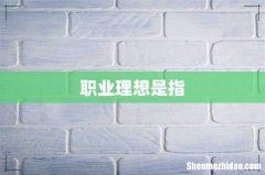 职业理想是指