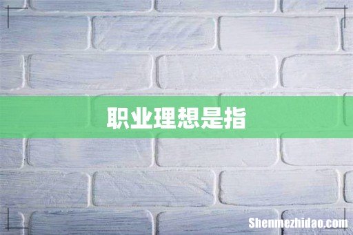 职业理想是指