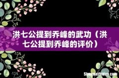 洪七公提到乔峰的评价 洪七公提到乔峰的武功