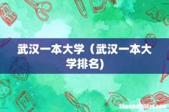 武汉一本大学（武汉一本大学排名)
