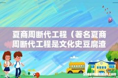 著名夏商周断代工程是文化史豆腐渣工程吗 夏商周断代工程