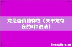 关于龙存在的3种说法 龙是否真的存在