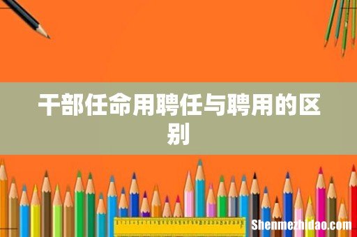 干部任命用聘任与聘用的区别