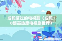 成毅10部高热度电视剧推荐 成毅演过的电视剧