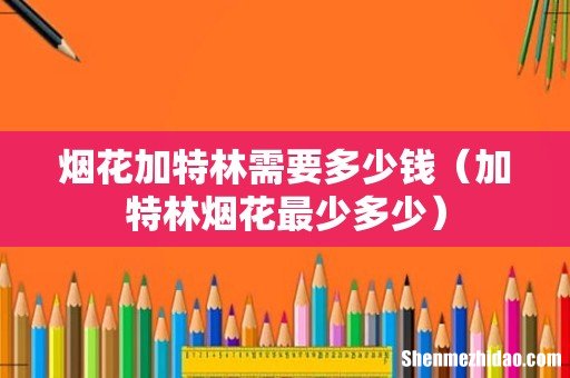 加特林烟花最少多少 烟花加特林需要多少钱