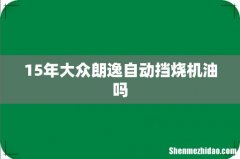 15年大众朗逸自动挡烧机油吗