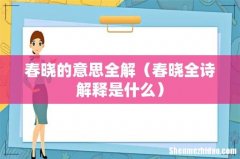 春晓全诗解释是什么 春晓的意思全解