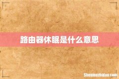 路由器休眠是什么意思