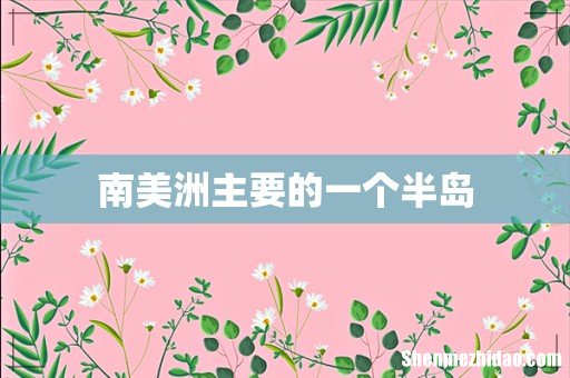 南美洲主要的一个半岛