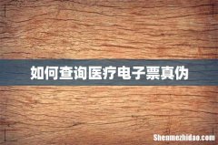 如何查询医疗电子票真伪