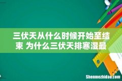 三伏天从什么时候开始至结束 为什么三伏天排寒湿最好