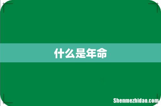 什么是年命