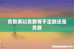 负数乘以负数等于正数还是负数