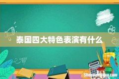 泰国四大特色表演有什么