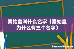 秦始皇为什么有三个名字 秦始皇叫什么名字
