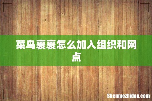 菜鸟裹裹怎么加入组织和网点