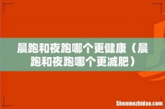 晨跑和夜跑哪个更减肥 晨跑和夜跑哪个更健康