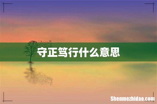 守正笃行什么意思