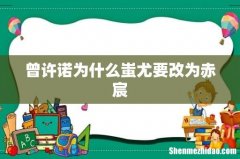 曾许诺为什么蚩尤要改为赤宸