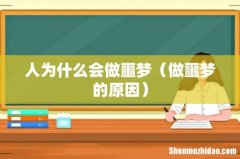 做噩梦的原因 人为什么会做噩梦