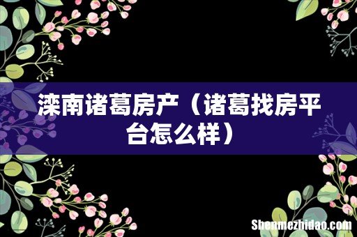 诸葛找房平台怎么样 滦南诸葛房产