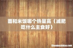 减肥吃什么主食好 面和米饭哪个热量高
