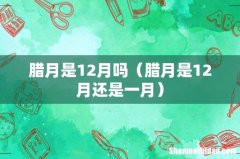 腊月是12月还是一月 腊月是12月吗