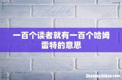 一百个读者就有一百个哈姆雷特的意思