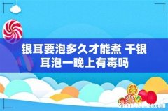 银耳要泡多久才能煮 干银耳泡一晚上有毒吗