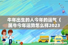 属牛今年运势怎么样2023 牛年出生的人今年的运气
