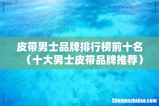 十大男士皮带品牌推荐 皮带男士品牌排行榜前十名