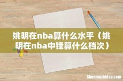姚明在nba中锋算什么档次 姚明在nba算什么水平