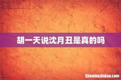 胡一天说沈月丑是真的吗