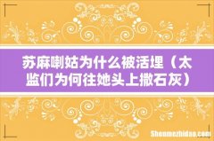 太监们为何往她头上撒石灰 苏麻喇姑为什么被活埋