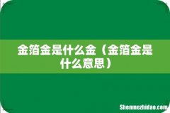 金箔金是什么意思 金箔金是什么金