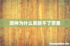 原神为什么更新不了苹果
