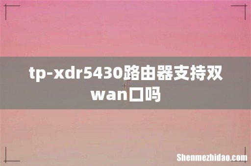 tp-xdr5430路由器支持双wan口吗