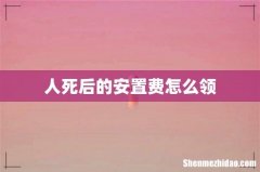 人死后的安置费怎么领