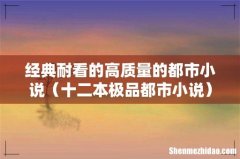 十二本极品都市小说 经典耐看的高质量的都市小说