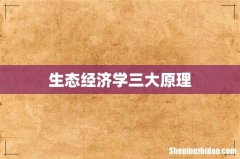 生态经济学三大原理