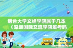 深圳国际交流学院难考吗 烟台大学文经学院属于几本