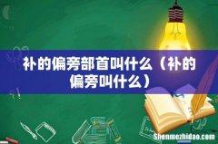 补的偏旁叫什么 补的偏旁部首叫什么